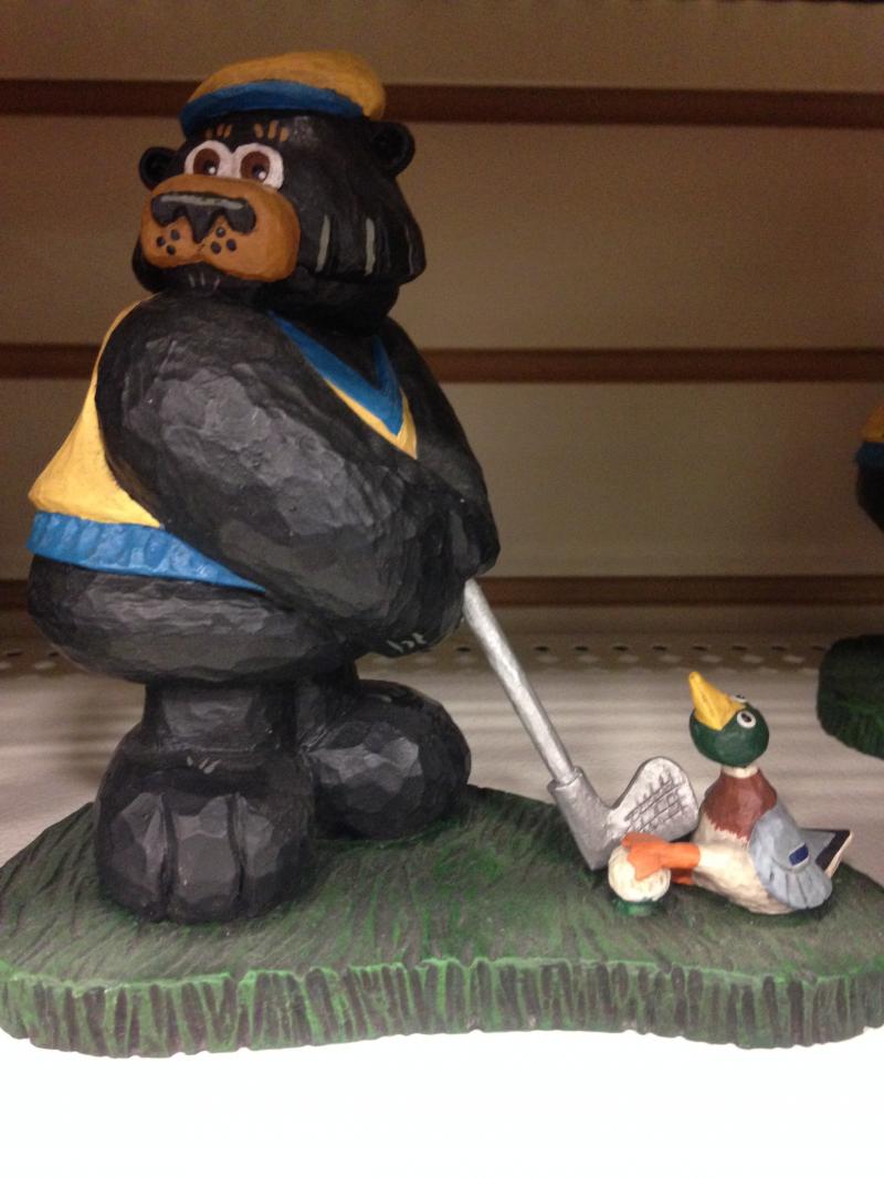 bear golfing with duck